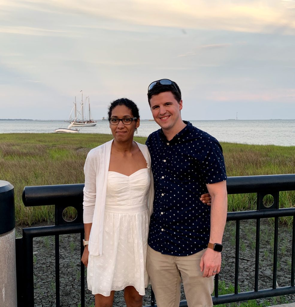 Philip with his wife, Brandi at the shore